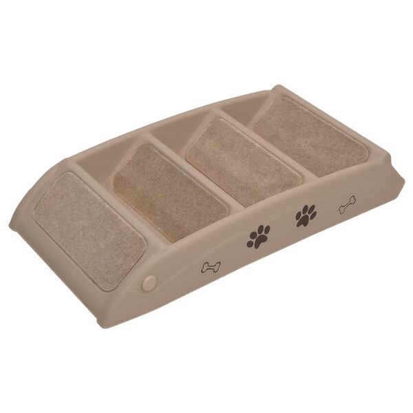 vidaXL Folding Dog Stairs Brown 62x40x49.5 cm
