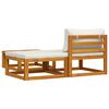 vidaXL 3 Piece Garden Lounge Set with Cream Cushions Solid Acacia Wood