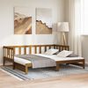vidaXL Pull-out Day Bed without Mattress Honey Brown 2x(90x200)cm