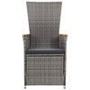 vidaXL 9 Piece Garden Dining Set with Cushions Grey