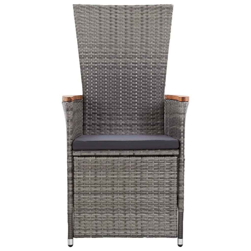 vidaXL 9 Piece Garden Dining Set with Cushions Grey