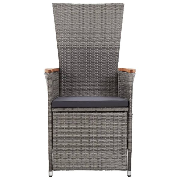 vidaXL 9 Piece Garden Dining Set with Cushions Grey