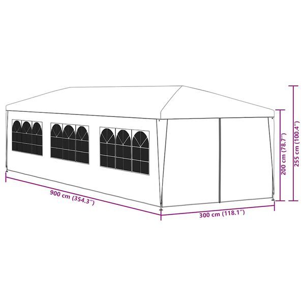vidaXL Party Tent 3x9 m Anthracite