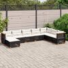 vidaXL 8 Piece Garden Sofa Set with Cushions Black Poly Rattan