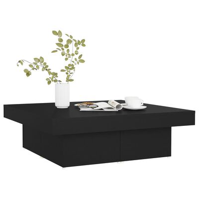 vidaXL Coffee Table Black 90x90x28 cm Engineered Wood, black vidaXL Coffee Table Black 90x90x28 cm Engineered Wood