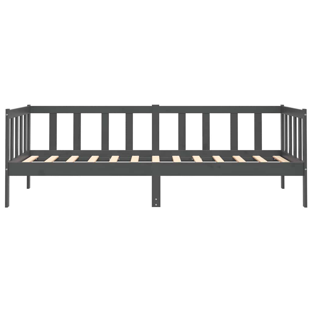 vidaXL Day Bed without Mattress Grey Solid Wood Pine 90x200cm