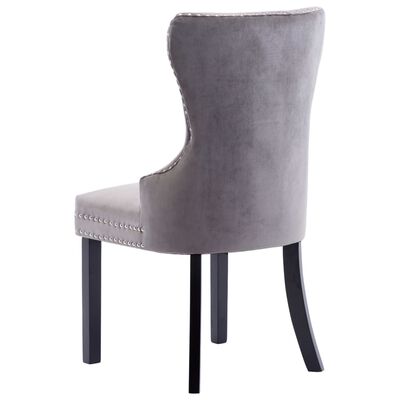 vidaXL Dining Chairs 2 pcs Grey Velvet, grey vidaXL Dining Chairs 2 pcs Grey Velvet
