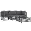 vidaXL 4 Piece Garden Lounge Set with Cushions Anthracite Steel