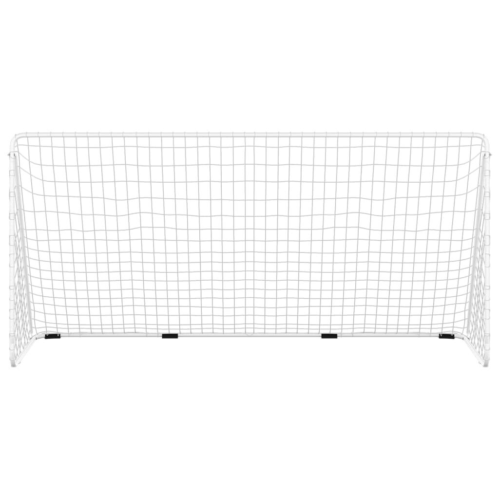 vidaXL Football Goal with Net White 366x122x182 cm Steel