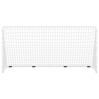 vidaXL Football Goal with Net White 366x122x182 cm Steel,  vidaXL Football Goal with Net White 366x122x182 cm Steel