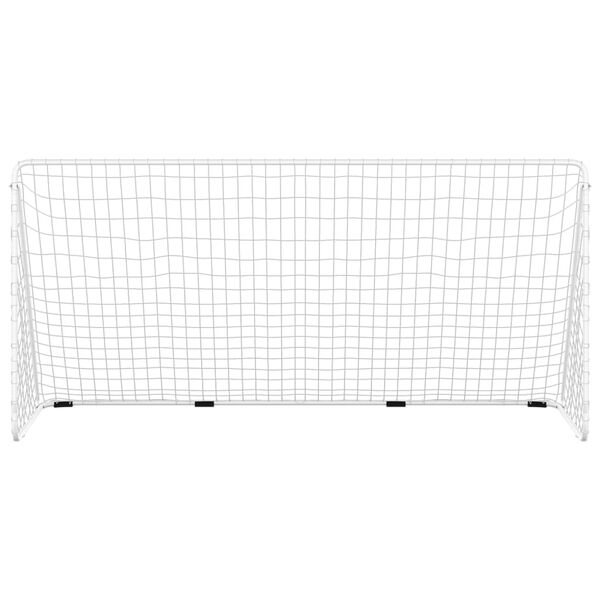 vidaXL Football Goal with Net White 366x122x182 cm Steel