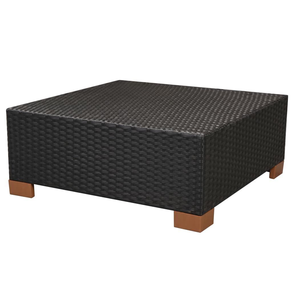 vidaXL 6 Piece Garden Lounge Set with Cushions Poly Rattan Black