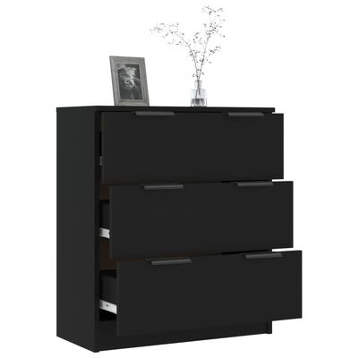 vidaXL Sideboard Black 60x30x70 cm Engineered Wood, black vidaXL Sideboard Black 60x30x70 cm Engineered Wood