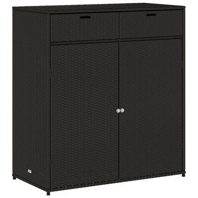 vidaXL Garden Storage Cabinet Black 105x55x113 cm Poly Rattan