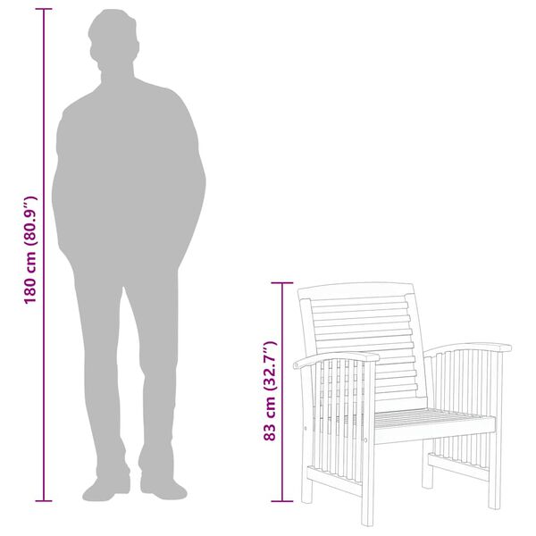 vidaXL Garden Chairs 2 pcs Solid Acacia Wood