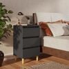 vidaXL Bed Cabinets with Solid Wood Legs 2 pcs Grey 40x35x69 cm