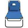 vidaXL Folding Sun Lounger Blue Oxford Fabric&Powder-coated Steel