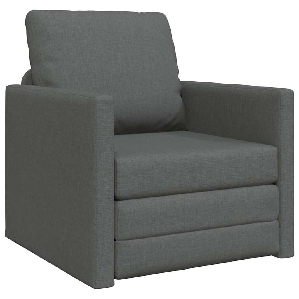 vidaXL Floor Sofa Bed 2-in-1 Dark Grey 112x174x55 cm Fabric