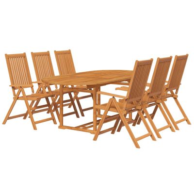 vidaXL 7 Piece Outdoor Dining Set Solid Acacia Wood,  vidaXL 7 Piece Outdoor Dining Set Solid Acacia Wood