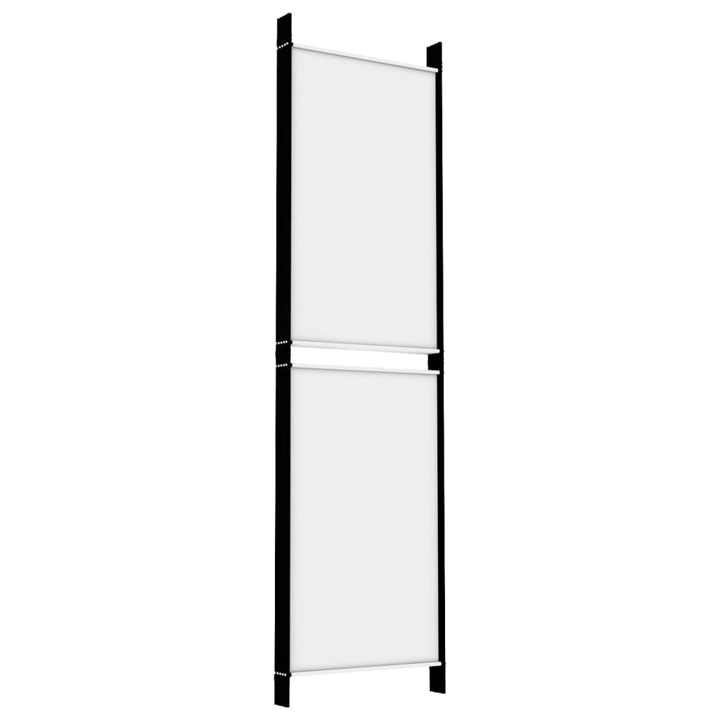 vidaXL 5-Panel Room Divider White 250x180 cm Fabric