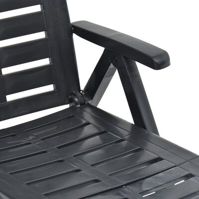 vidaXL Folding Sun Lounger Plastic Anthracite, anthracite vidaXL Folding Sun Lounger Plastic Anthracite