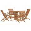 vidaXL 5 Piece Folding Outdoor Dining Set Solid Wood Teak