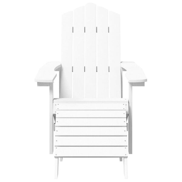 vidaXL Garden Adirondack Chairs 2 pcs with Footstools HDPE White