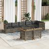 vidaXL 8 Piece Garden Sofa Set with Cushions Grey Poly Rattan