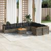 vidaXL 10 Piece Garden Sofa Set with Cushions Grey Poly Rattan