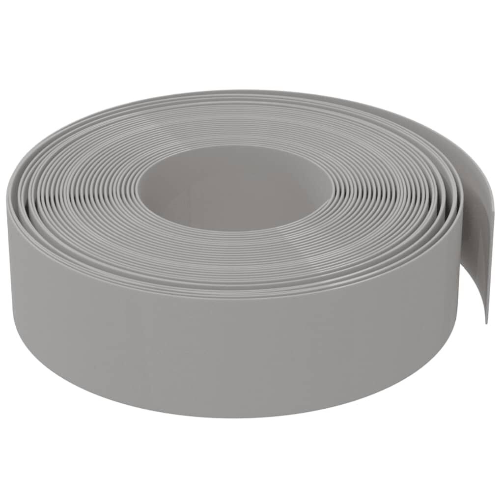 vidaXL Garden Edgings 5 pcs Grey 10 m 15 cm Polyethylene