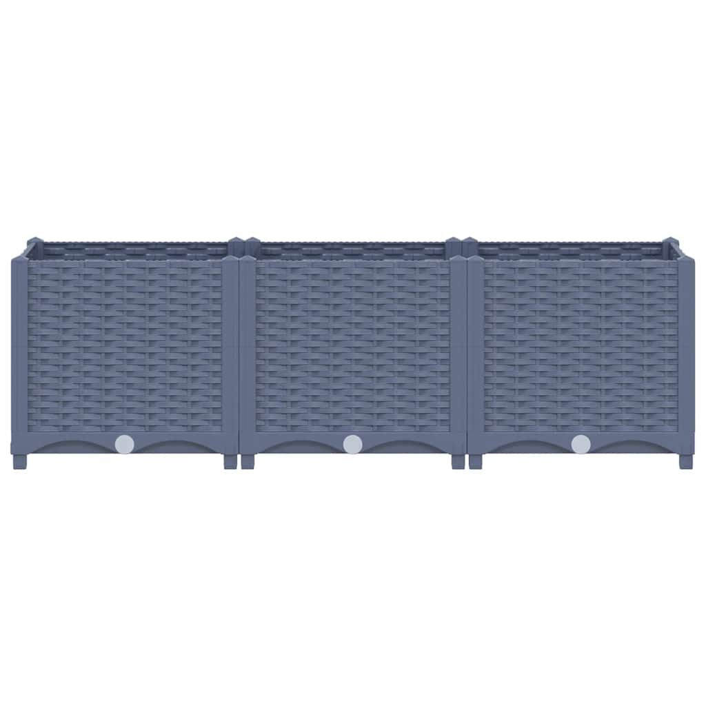 vidaXL Raised Bed 120x40x38 cm Polypropylene, blue grey vidaXL Raised Bed 120x40x38 cm Polypropylene