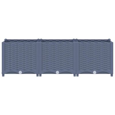 vidaXL Raised Bed 120x40x38 cm Polypropylene, blue grey vidaXL Raised Bed 120x40x38 cm Polypropylene