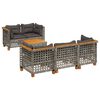 vidaXL 6 Piece Garden Sofa Set with Cushions Grey Poly Rattan