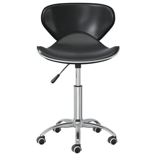 vidaXL Swivel Dining Chairs 4 pcs Black Faux Leather