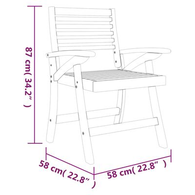 vidaXL Garden Chairs 6 pcs 58x58x87 cm Solid Wood Acacia