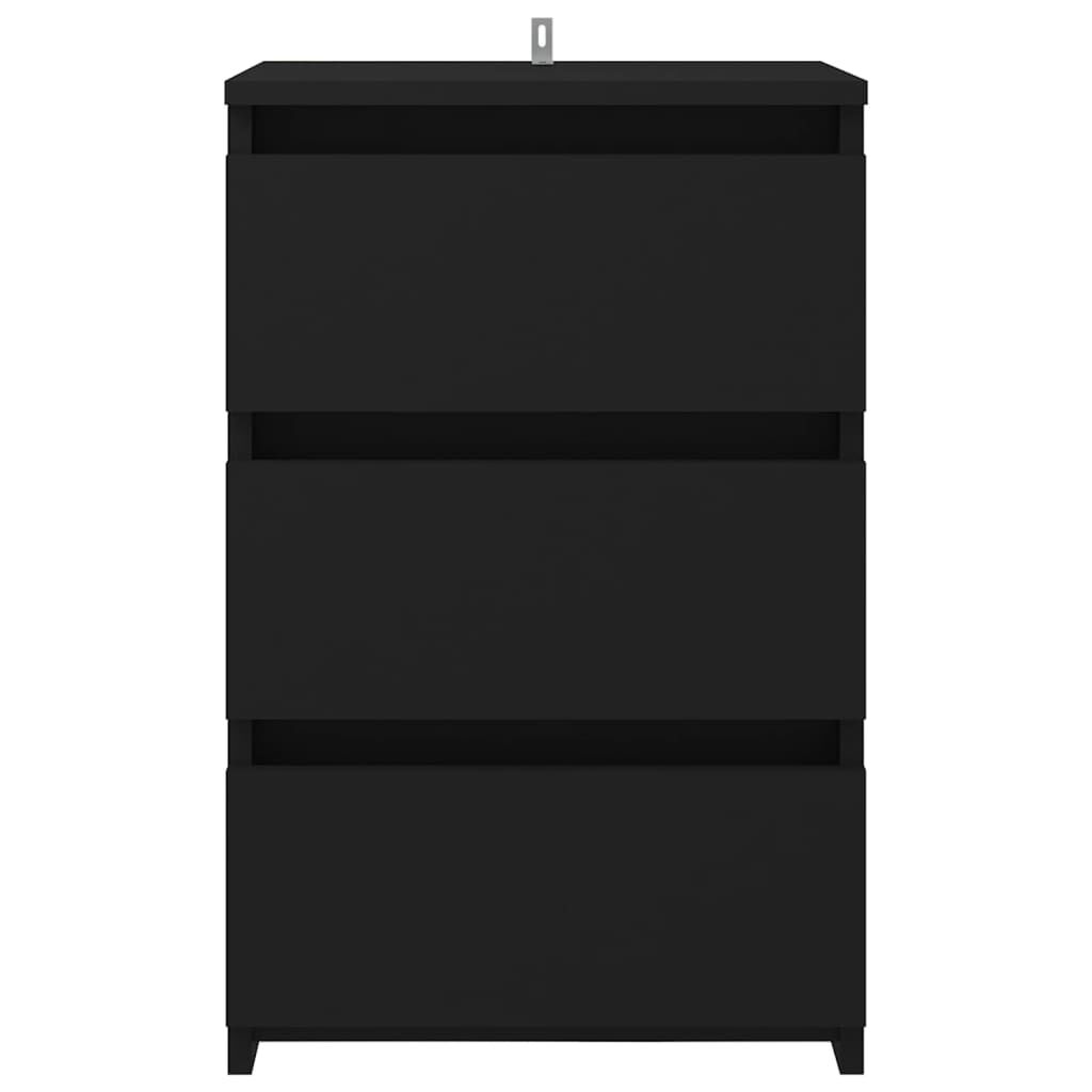 vidaXL Bed Cabinets 2 pcs Black 40x35x62.5 cm Engineered Wood