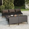 vidaXL 6 Piece Garden Lounge Set with Cushions Poly Rattan Dark Grey