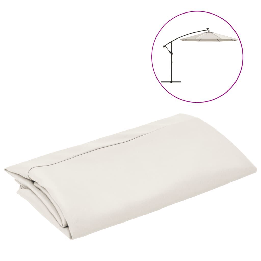 vidaXL Replacement Fabric for Cantilever Umbrella Sand White 300 cm