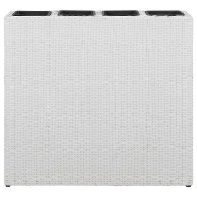 vidaXL Garden Raised Bed with 4 Pots Poly Rattan White, white vidaXL Garden Raised Bed with 4 Pots Poly Rattan White