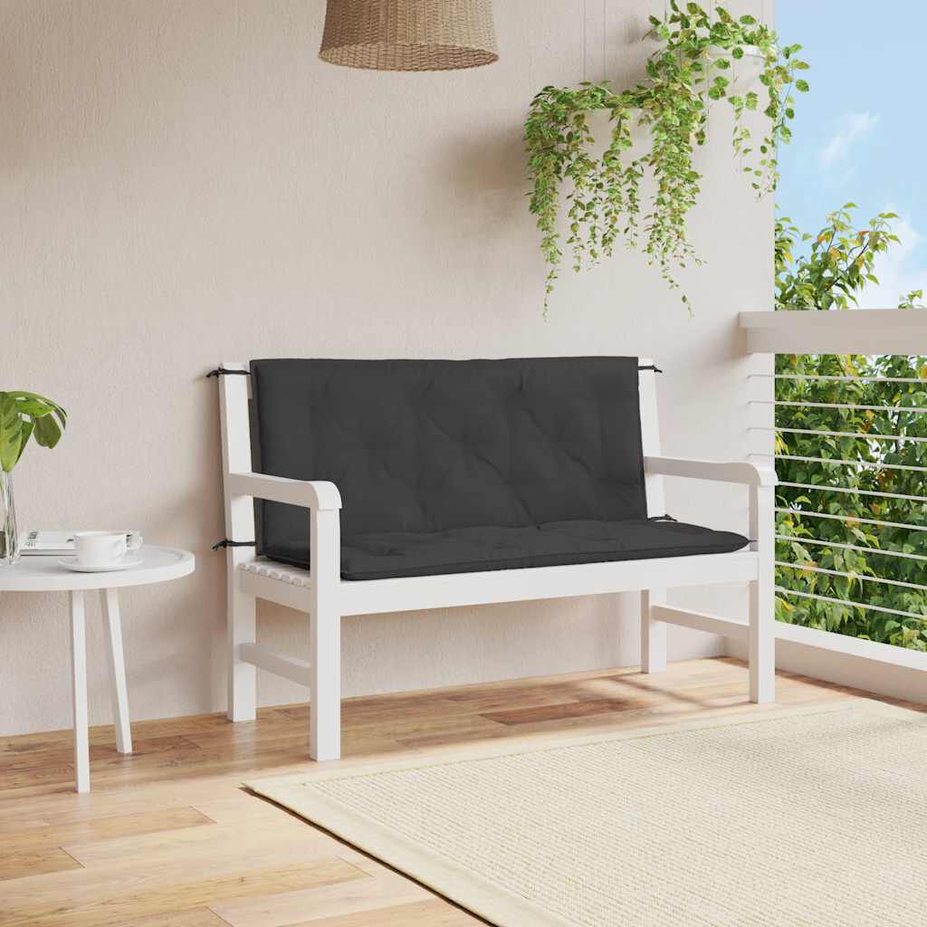 vidaXL Garden Bench Cushion Black 120x(50+50)x7cm Oxford Fabric