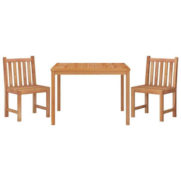 vidaXL 3 Piece Garden Dining Set Solid Wood Teak