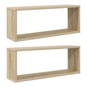 vidaXL Wall Cube Shelf 2 pcs Sonoma Oak 60x15x23 cm Engineered Wood