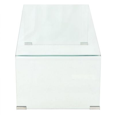 vidaXL Coffee Table Tempered Glass 98x45x30 cm Clear,  vidaXL Coffee Table Tempered Glass 98x45x30 cm Clear