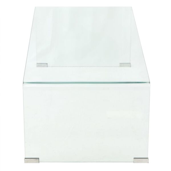vidaXL Coffee Table Tempered Glass 98x45x30 cm Clear