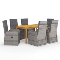 vidaXL 7 Piece Garden Dining Set Grey