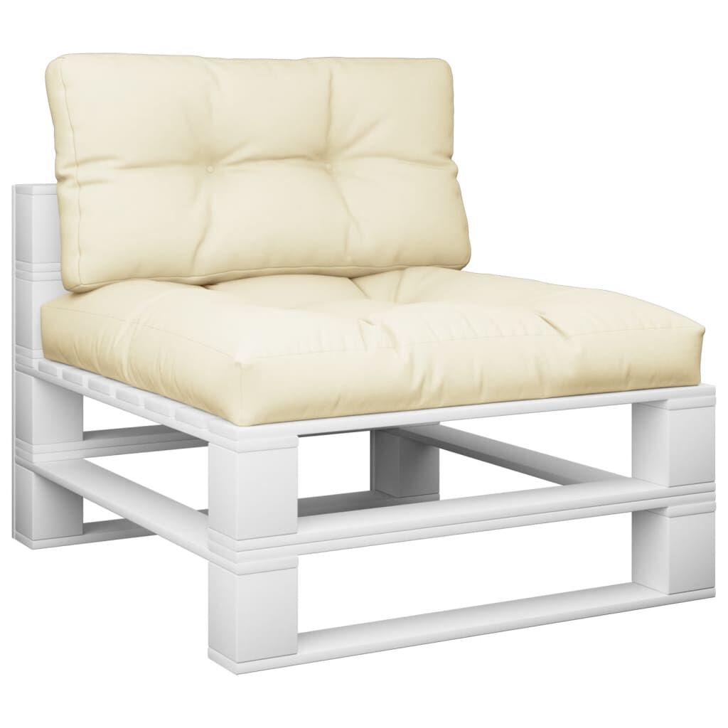 vidaXL Pallet Cushions 2 pcs Cream Fabric
