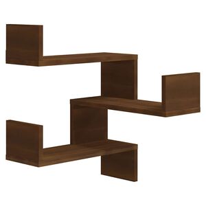 vidaXL Wall corner shelves Wall-Mounted Brown Oak 40 x 40 x 49.5 cm