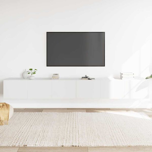 vidaXL 3 Piece TV Cabinet Set White Engineered Wood