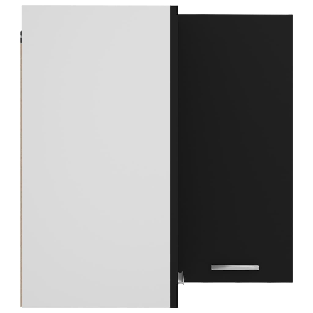 vidaXL Hanging Corner Cabinet Lyon Black 57x57x60 cm Engineered Wood