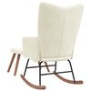 vidaXL Rocking Chair with a Stool Cream White Velvet
